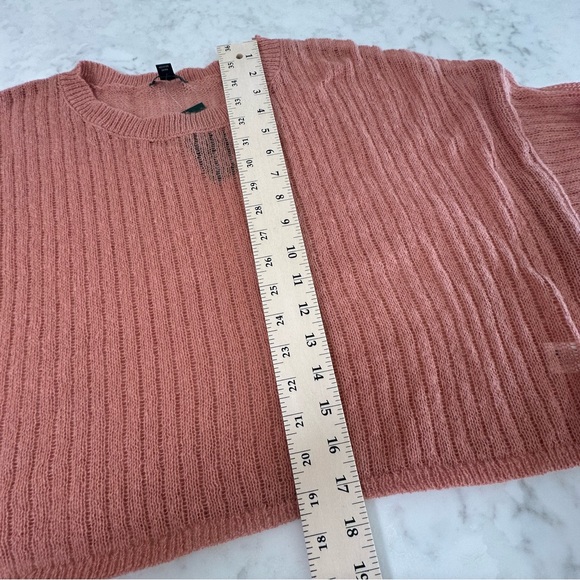 NEW Wild Fable Pink/Rose colored Ribbed Knit Boho Cropped Sweater XL - Picture 15 of 16